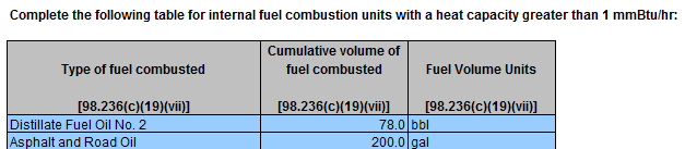 Image showing requirement for For internal fuel combustion units with a heat capacity greater than 1 mmBtu/hr